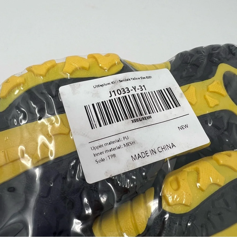 NWT Littleplum Boys Sandals yellow Summer Shoes Walking Hiking Outdoor Size 13